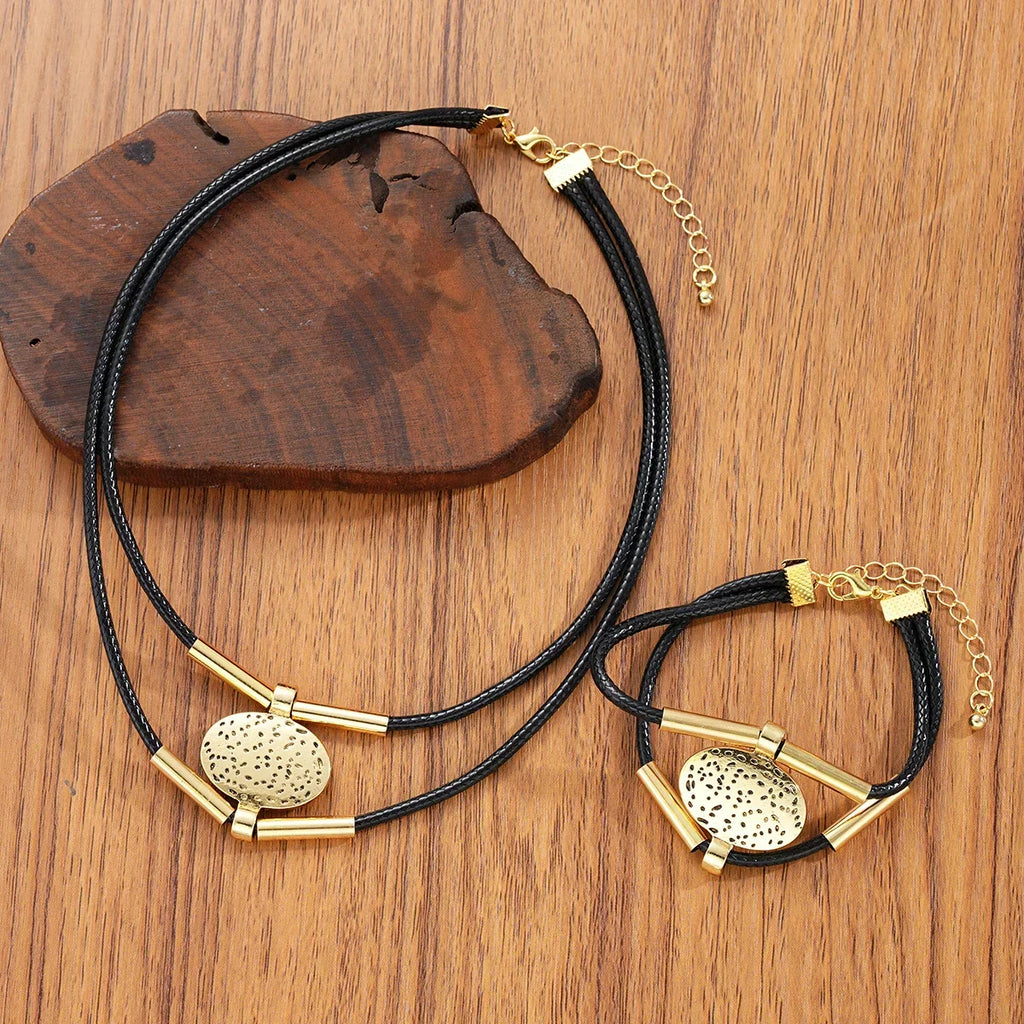 Layered Necklace and Bracelet Set