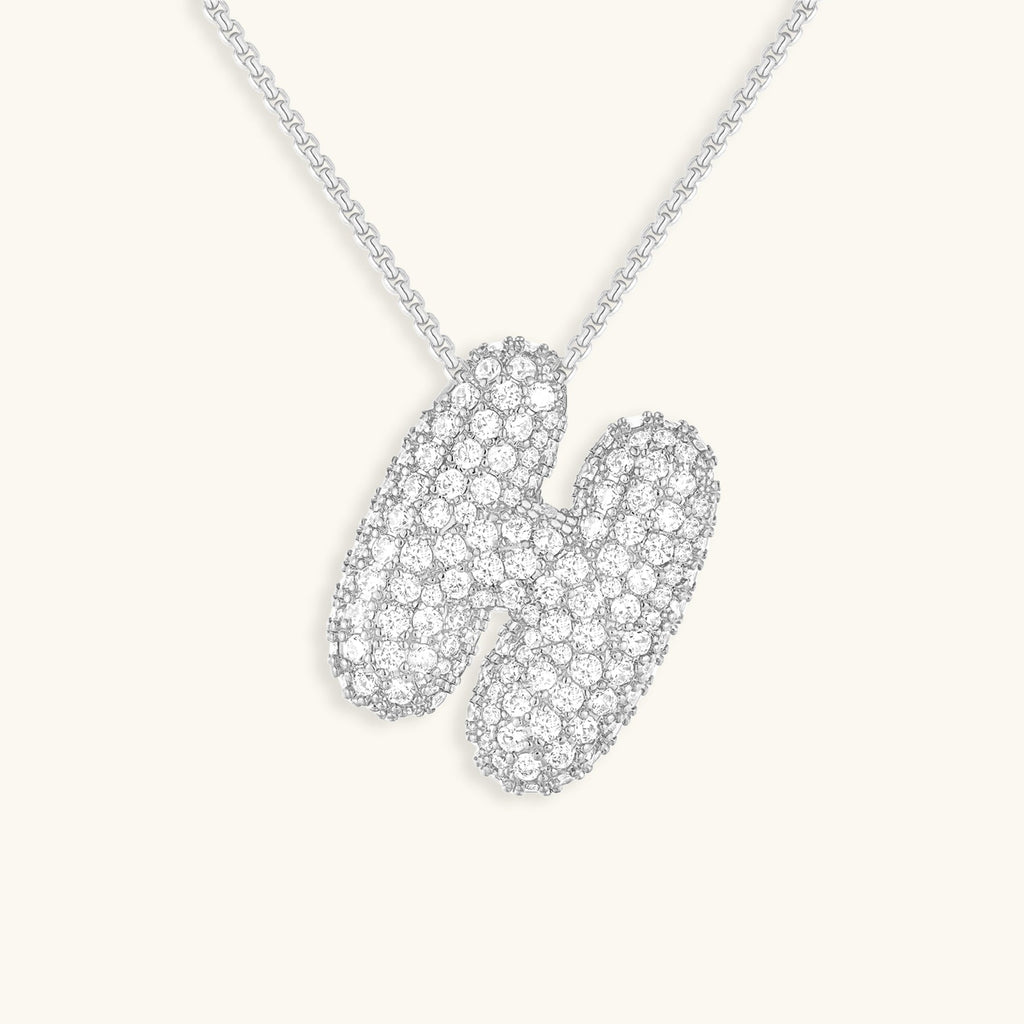 Pavé Bubble Initial Necklace