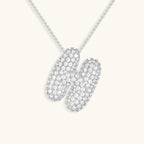 Pavé Bubble Initial Necklace