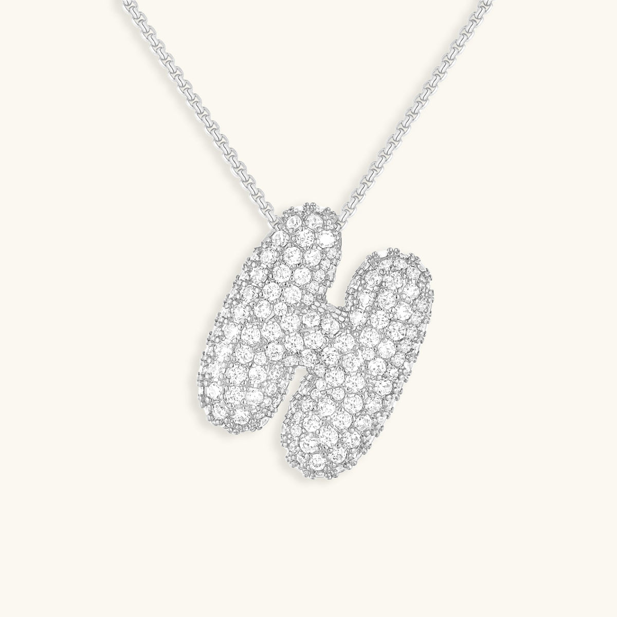 Pavé Bubble Initial Necklace
