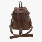 Retro-Finish Compact Spacious PU Leather Backpack
