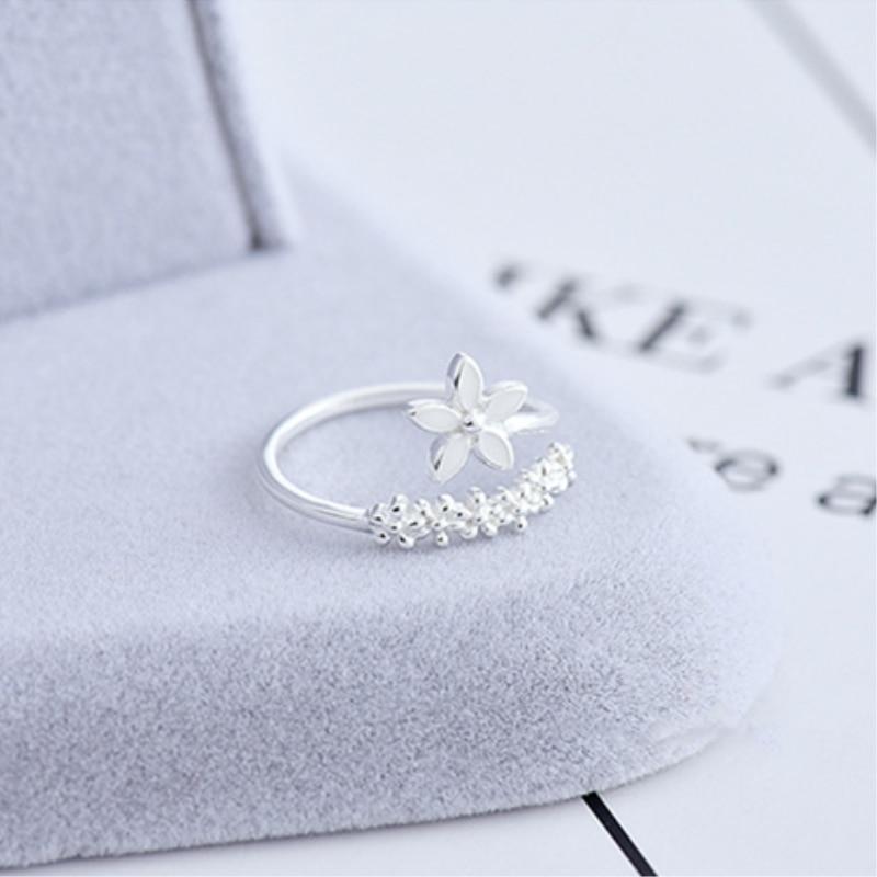 Adjustable Hand-Painted Enamel Wildflower Ring