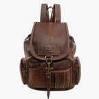 Retro-Finish Compact Spacious PU Leather Backpack