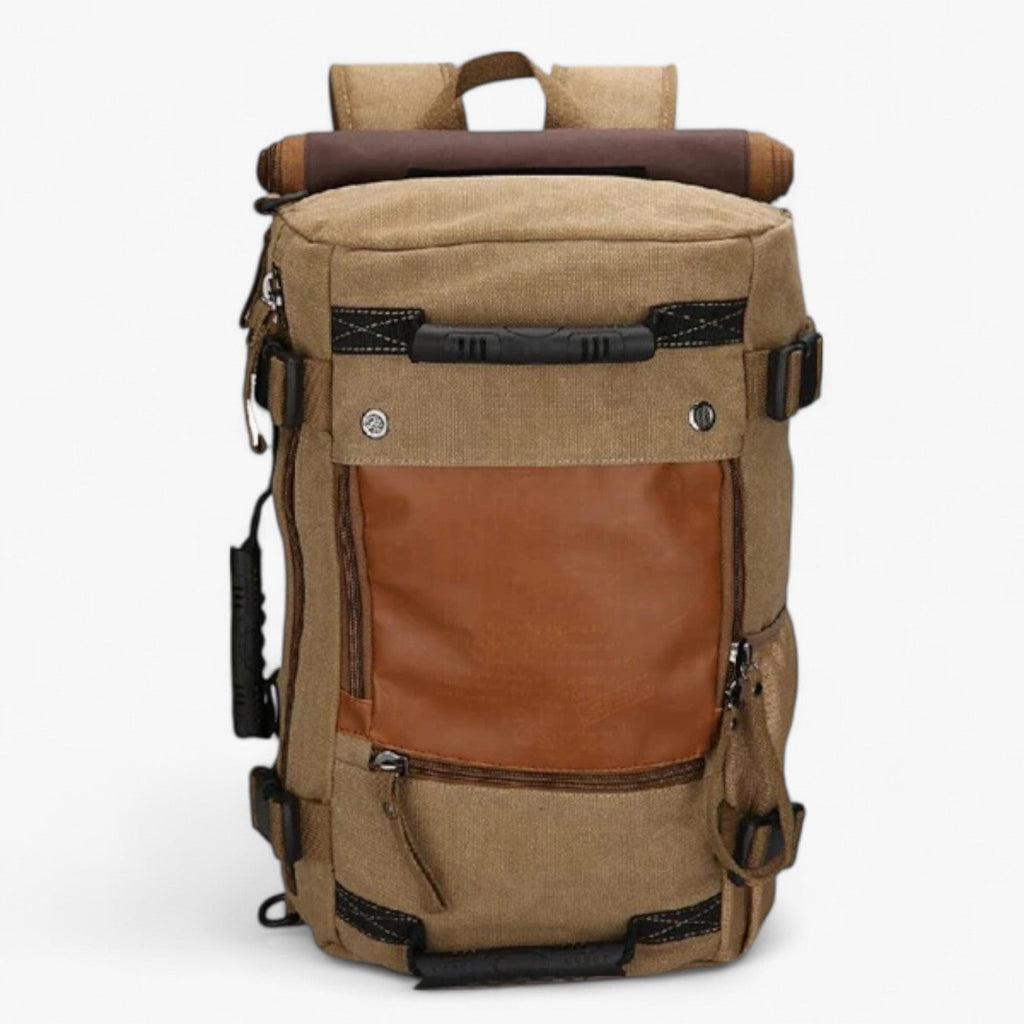 Large Waterproof Camping and Hiking Backpack in Coyote Brown