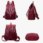 Large-Capacity Fashion Leather Backpack with Laptop Space