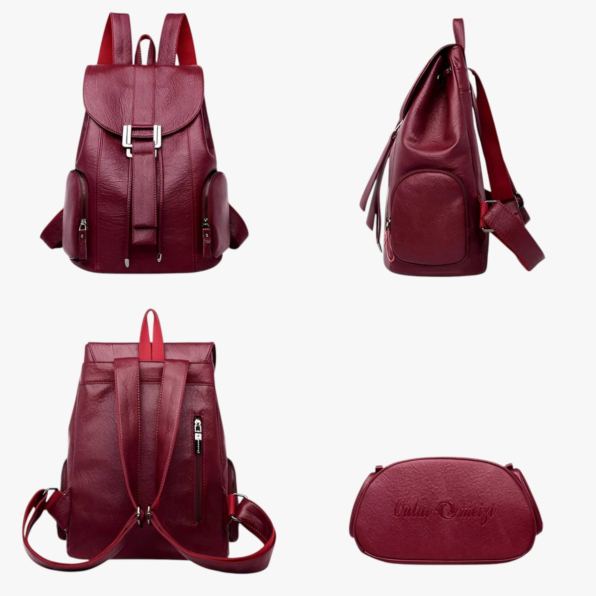 Large-Capacity Fashion Leather Backpack with Laptop Space