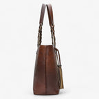 Simple Elegant Leather Handbag with Tassel Detail