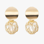 Braided Gold-Tone Hoop Earrings with Vintage Finish