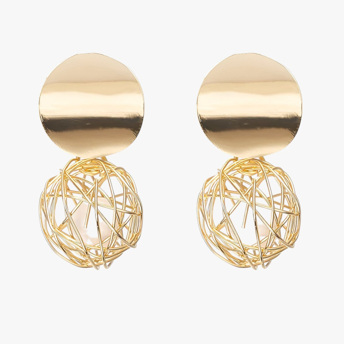Braided Gold-Tone Hoop Earrings with Vintage Finish