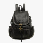 Retro-Finish Compact Spacious PU Leather Backpack