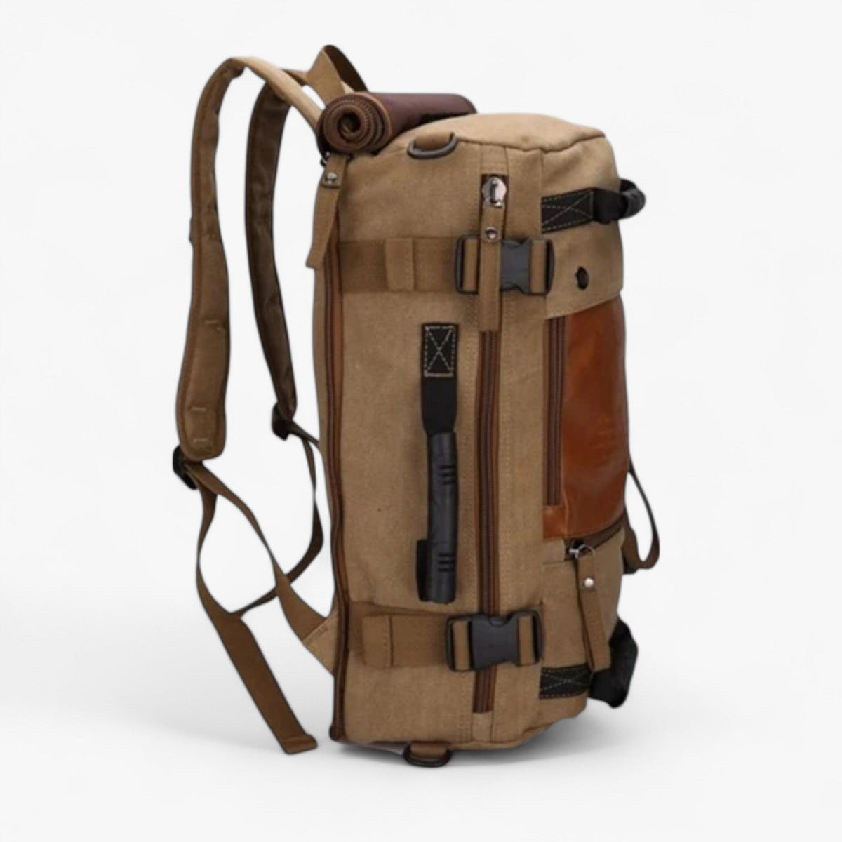 Large Waterproof Camping and Hiking Backpack in Coyote Brown