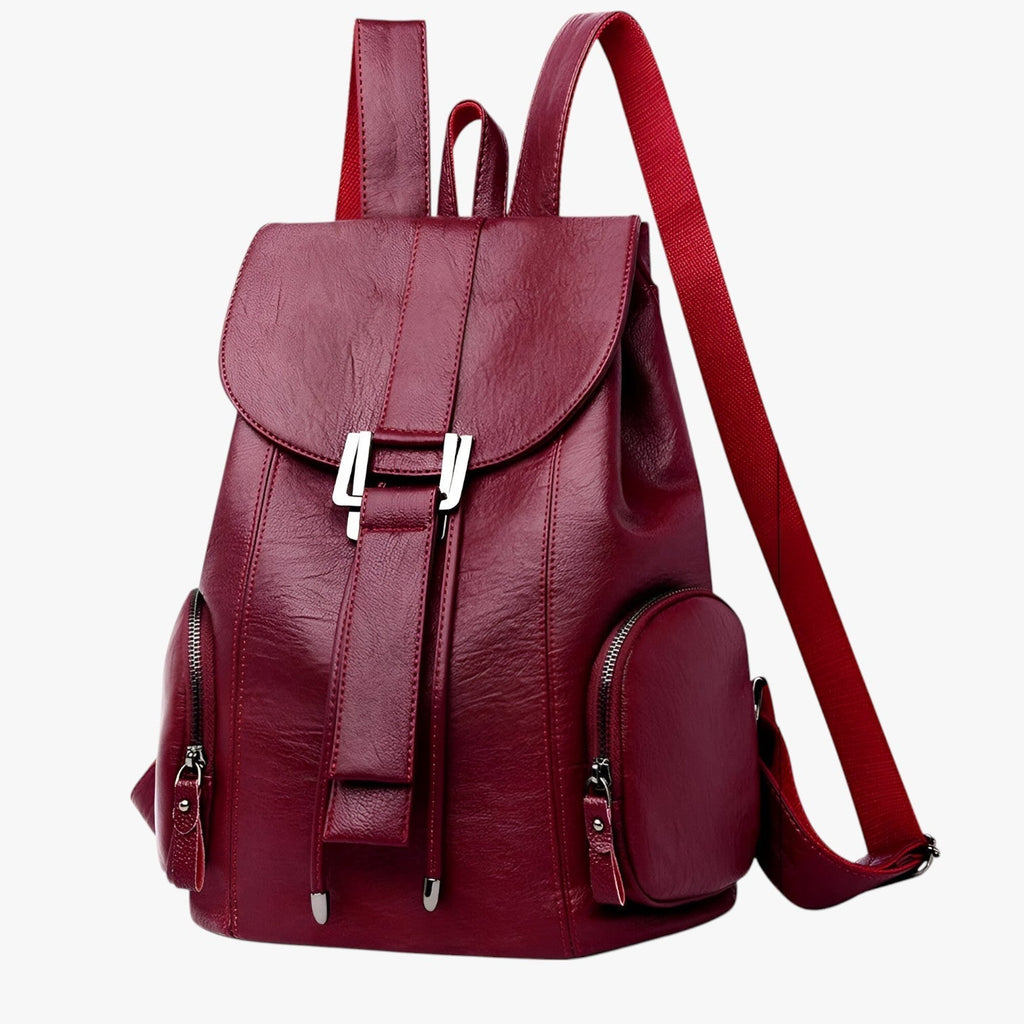 Large-Capacity Fashion Leather Backpack with Laptop Space