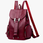 Large-Capacity Fashion Leather Backpack with Laptop Space