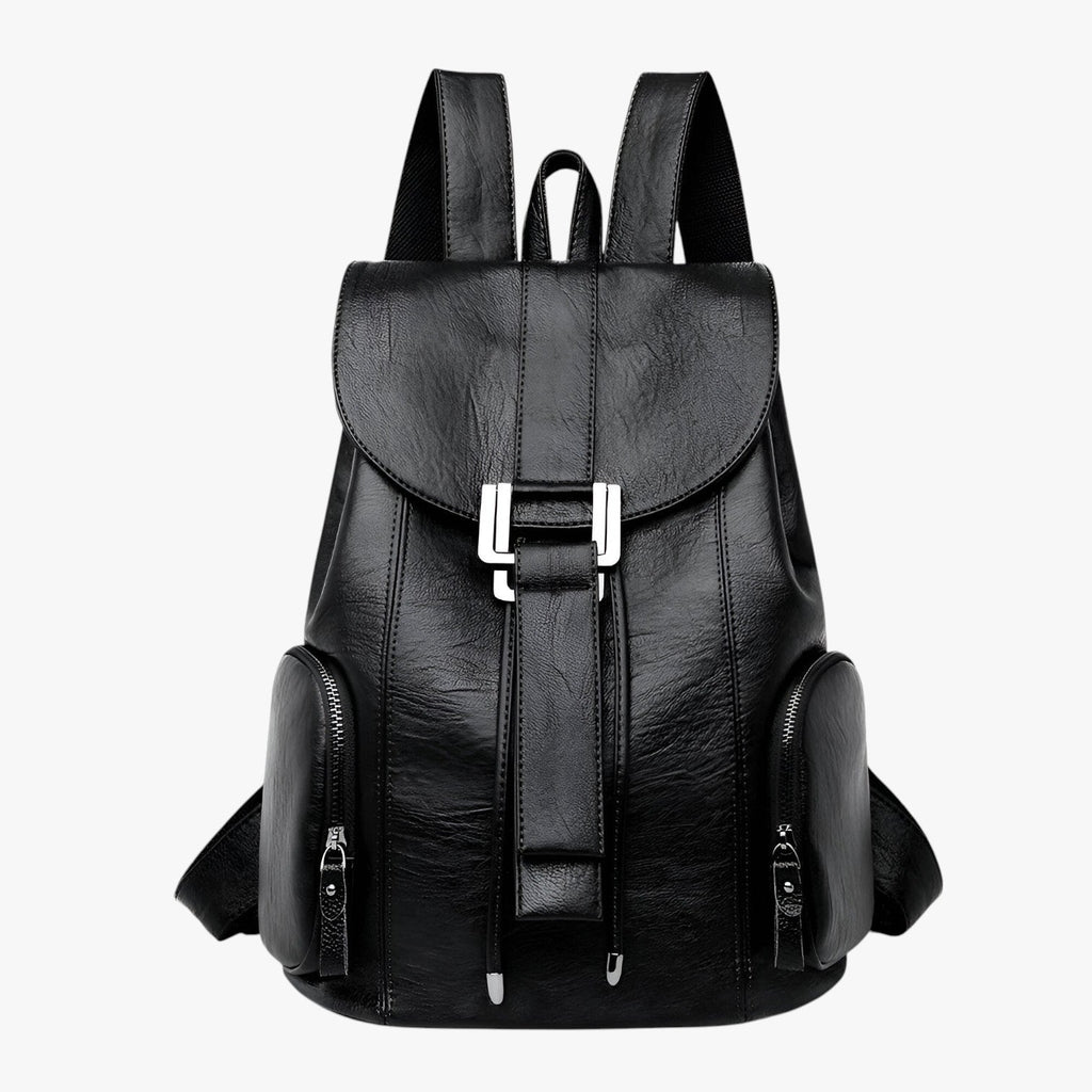 Large-Capacity Fashion Leather Backpack with Laptop Space