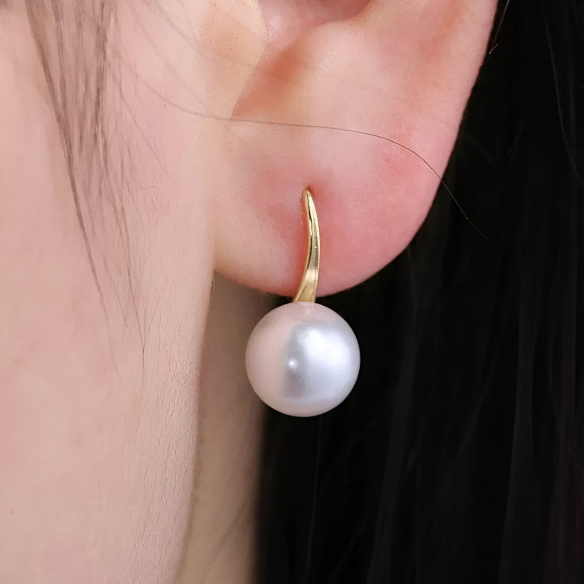 Pearl Earrings with Gold-Tone Setting