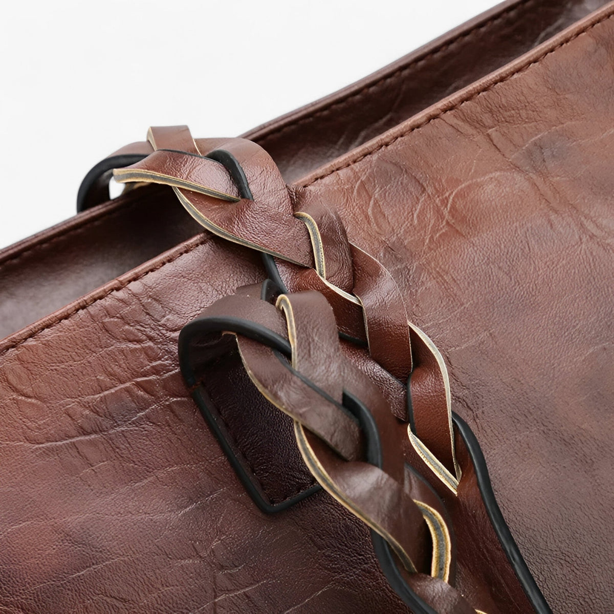 Simple Elegant Leather Handbag with Tassel Detail