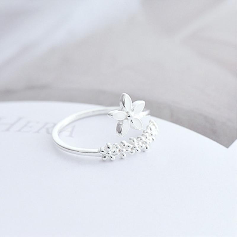 Adjustable Hand-Painted Enamel Wildflower Ring
