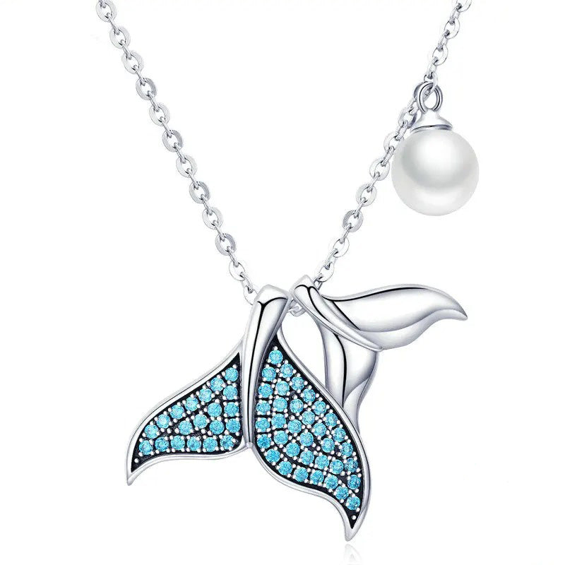 Whale Tail Pearl Necklace