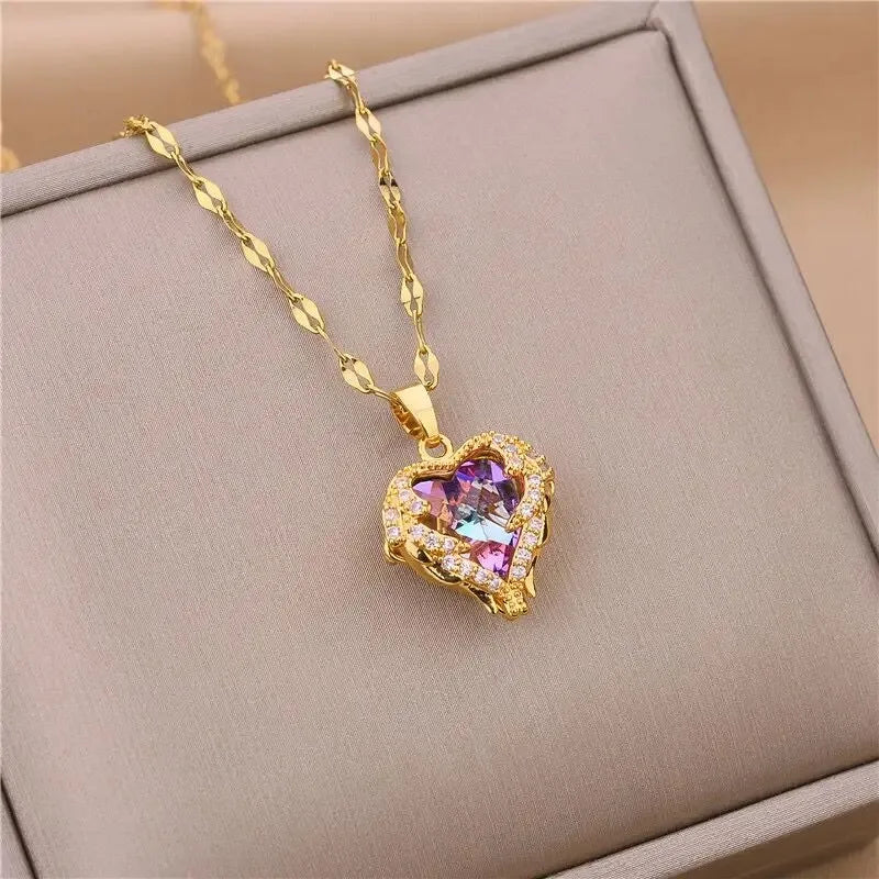 Ketting met kristallen oceaanharthanger