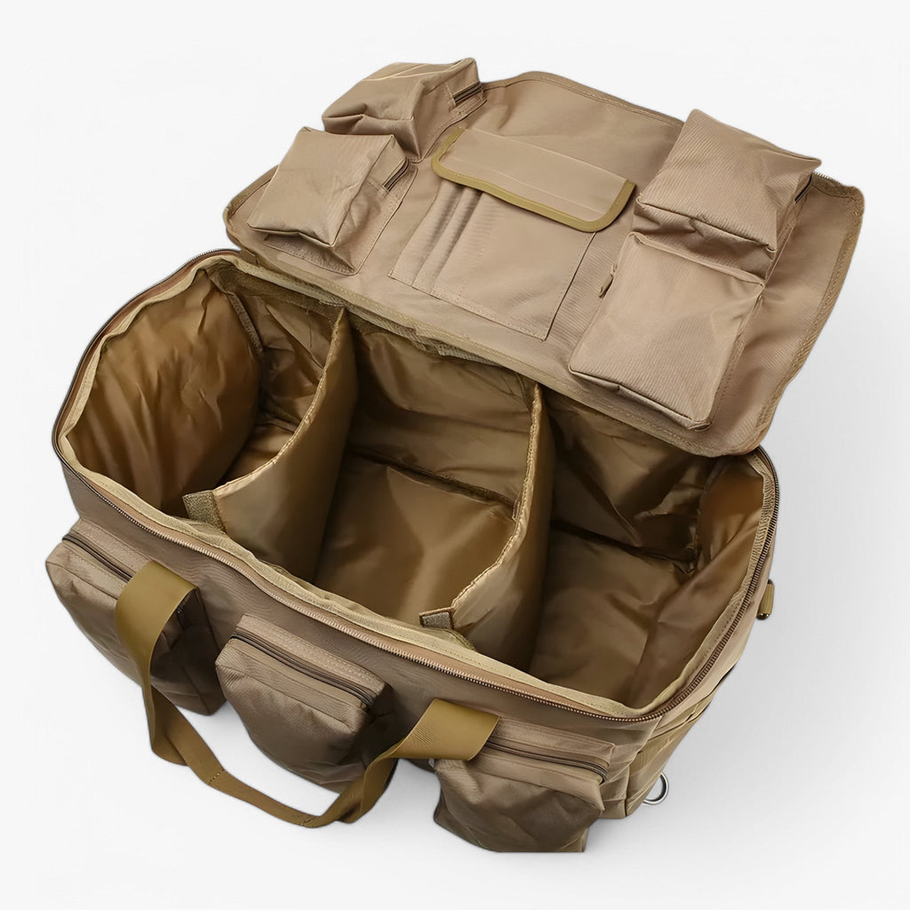 55L Tactical Duffel Bag with MOLLE Webbing and Multiple Pockets