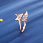 Rosé en zilverkleurige vossenring