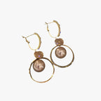 Oversized Pearl Earrings with Gold-Tone Accents