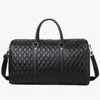 Men's Sleek Leather Weekend Holdall Bag for Short Trips