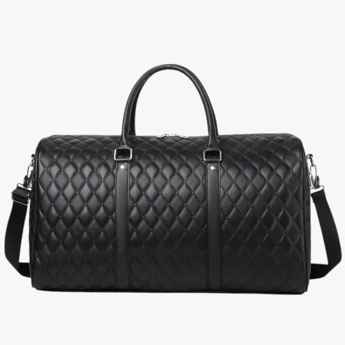 Men's Sleek Leather Weekend Holdall Bag for Short Trips