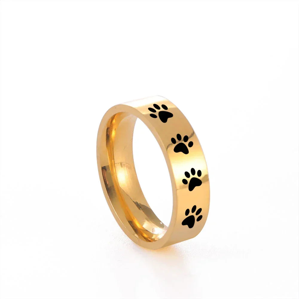 Handcrafted Stainless Steel Paw Print Ring