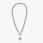 Large Sun Pendant Necklace on a Statement Chain