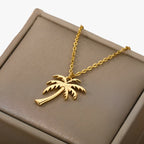 Ketting met palmboomhanger aan een fijne schakel