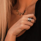 Vintage-Style Thick Layered Silver-Tone Ring