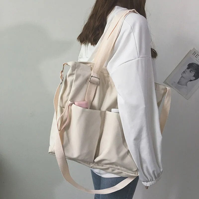 Large Waterproof Oxford Fabric Crossbody Bag with Zip