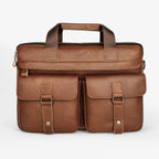 Organised Genuine Leather Laptop and Document Work Bag