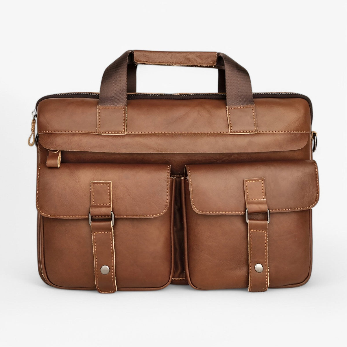 Organised Genuine Leather Laptop and Document Work Bag