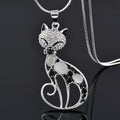 Sterling zilveren kattenketting met zirkonia