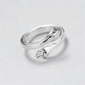 Adjustable Embrace Ring in Silver Tone