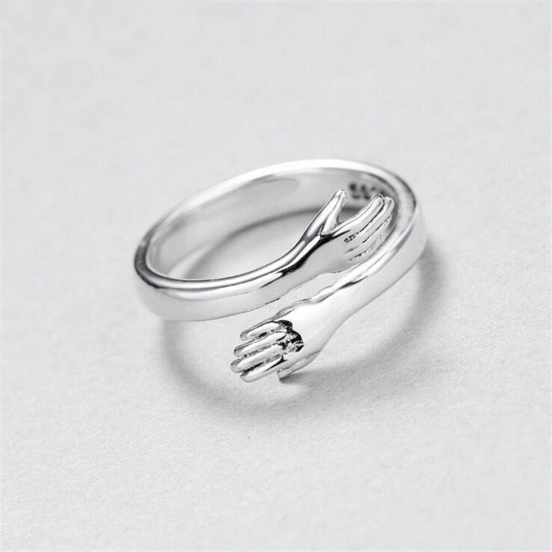 Adjustable Embrace Ring in Silver Tone