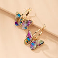 Hand-Painted Enamel Crystal Butterfly Earrings