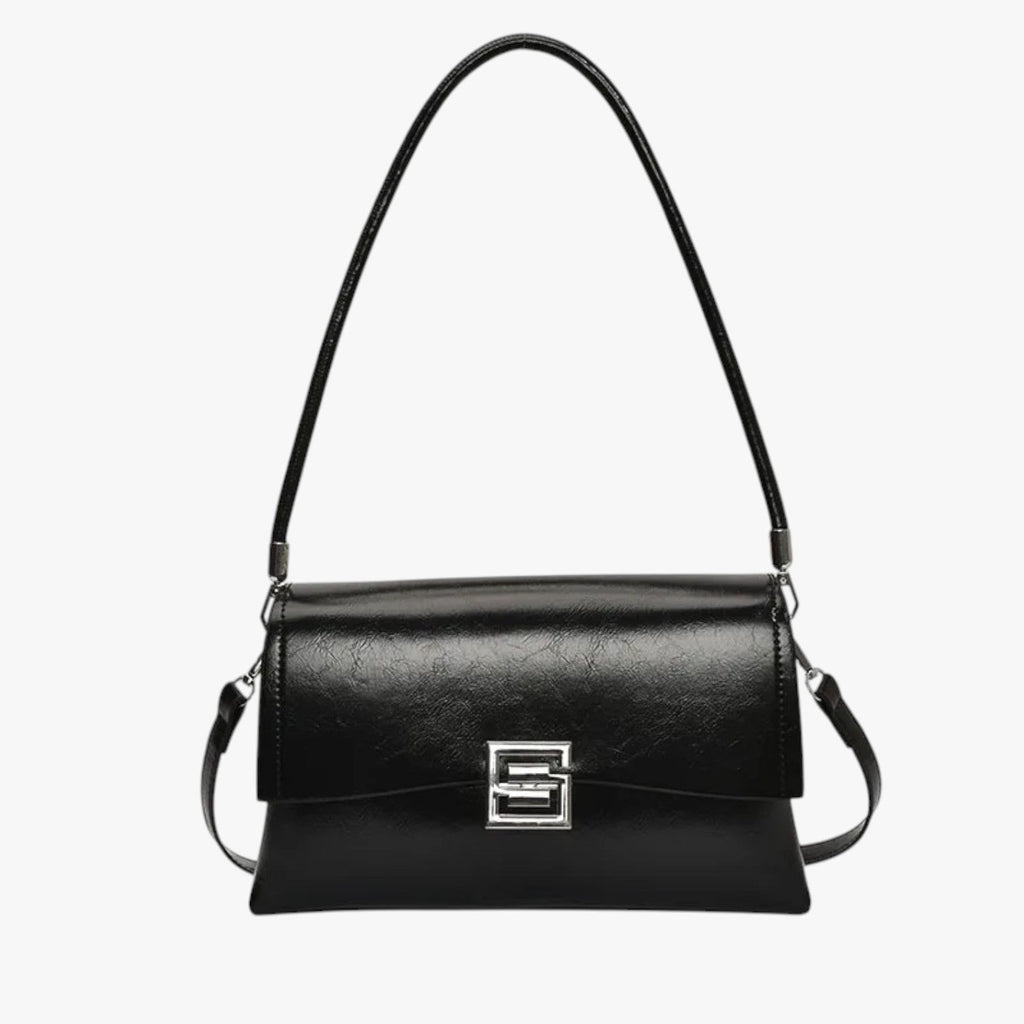 Embossed Glossy Shell Bag with Luxurious Finish