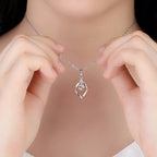Silver-Tone Zirconia Crystal Pendant Necklace