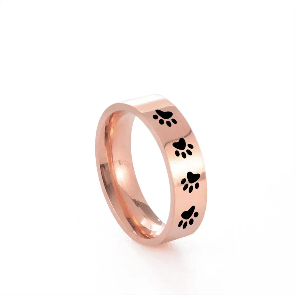 Handcrafted Stainless Steel Paw Print Ring