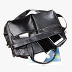Men's Genuine Ox Leather Laptop Briefcase Shoulder Bag