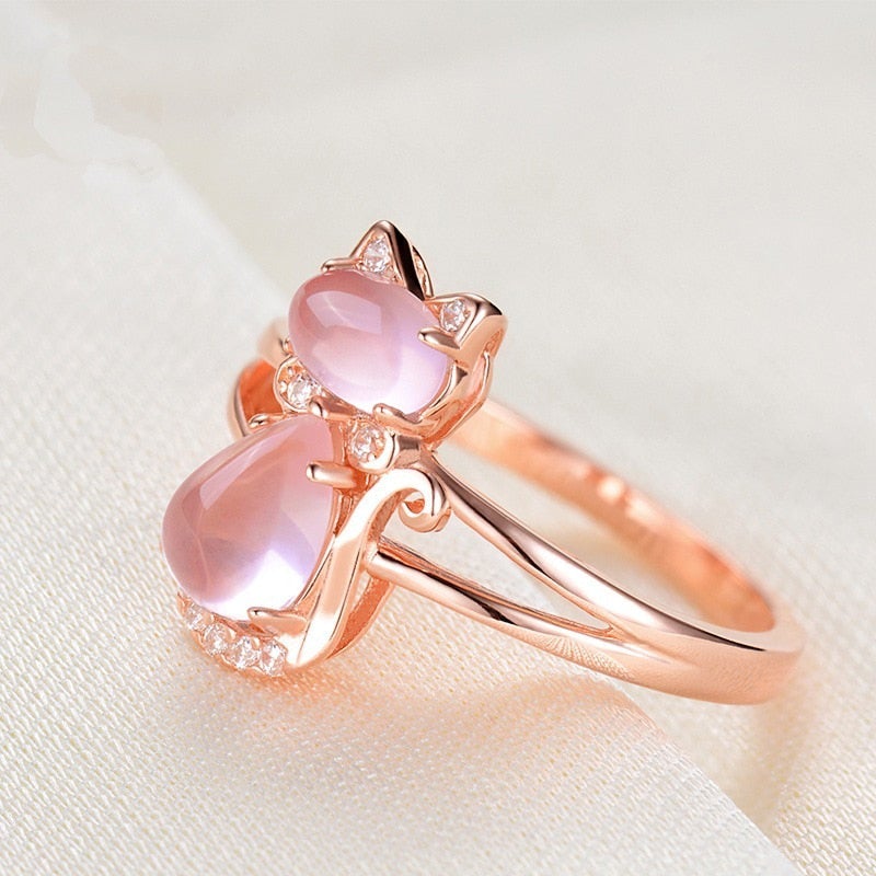 Kattenring in roségoudkleur