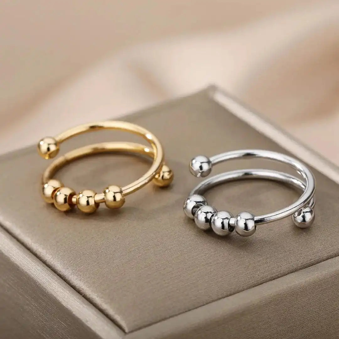 Adjustable Beaded Spinner Ring