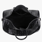 Maxi Black Travel Bag with Embossed Skull Print
