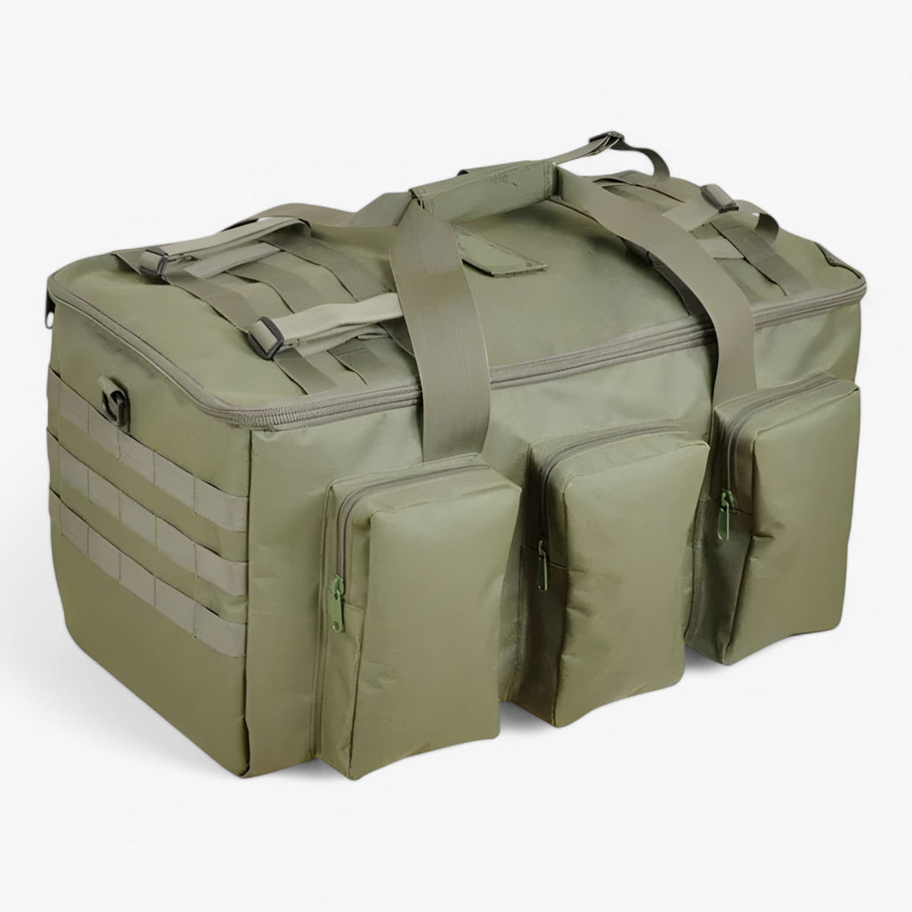 55L Tactical Duffel Bag with MOLLE Webbing and Multiple Pockets