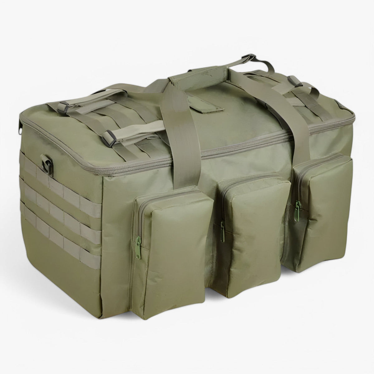 55L Tactical Duffel Bag with MOLLE Webbing and Multiple Pockets