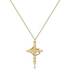 Cross and Crown Necklace in Many Finishes