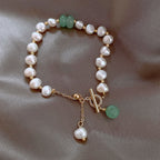 Pearl Bead Bracelet with Drop Charm